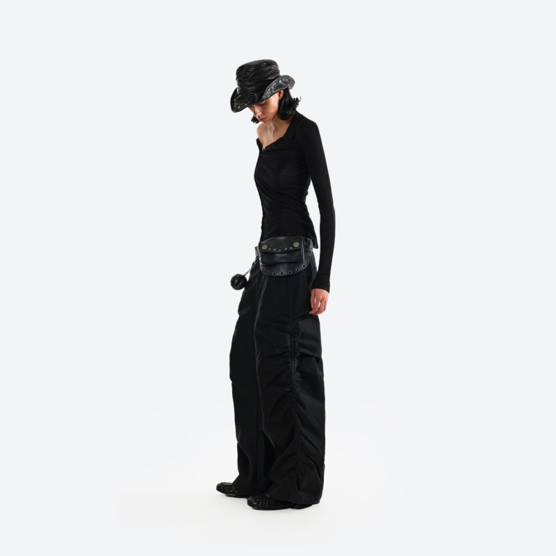 Ruched Moleskin Casual Trousers